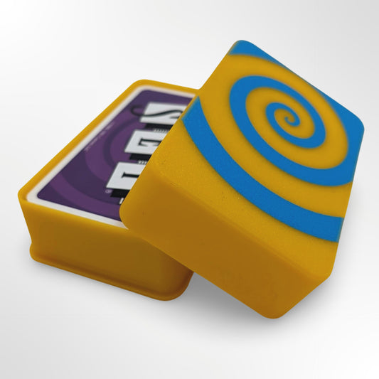Kartenbox für Spielkarten in gelb/blau (z.B. für SET)